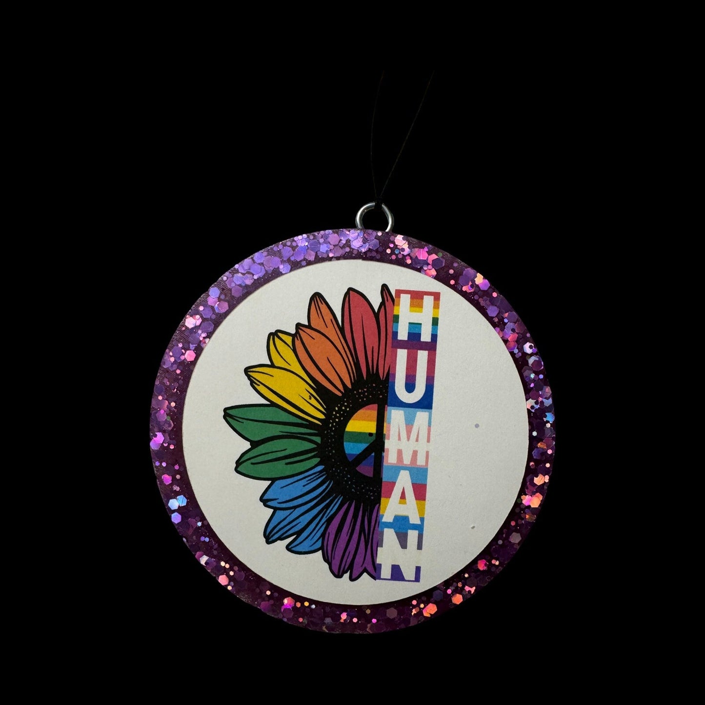Human “Pride” 4in Circle - Car Freshie My Store