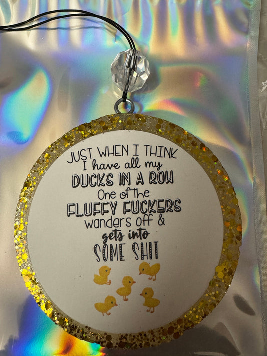 Car Freshie - “Fluffy Ducks” 4” Round My Store
