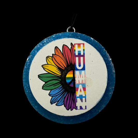 Human “Pride” 4in Circle - Car Freshie My Store