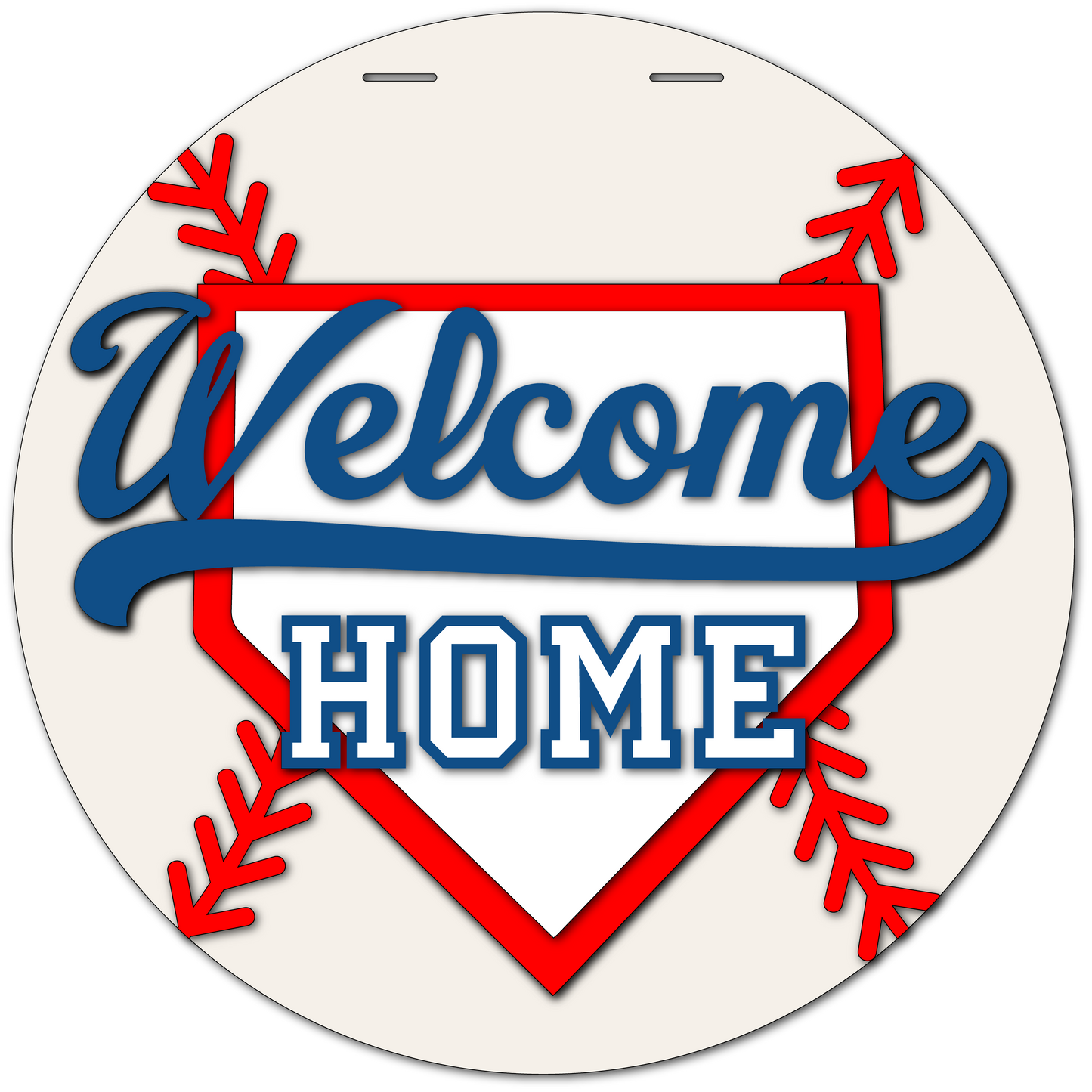 Welcome Home Baseball Door Hanger