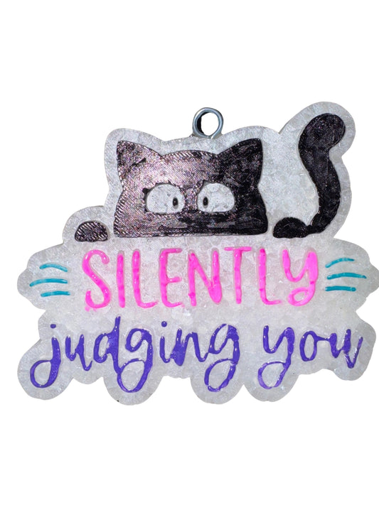 Cat Silently Judging - Car Freshie Mold My Store