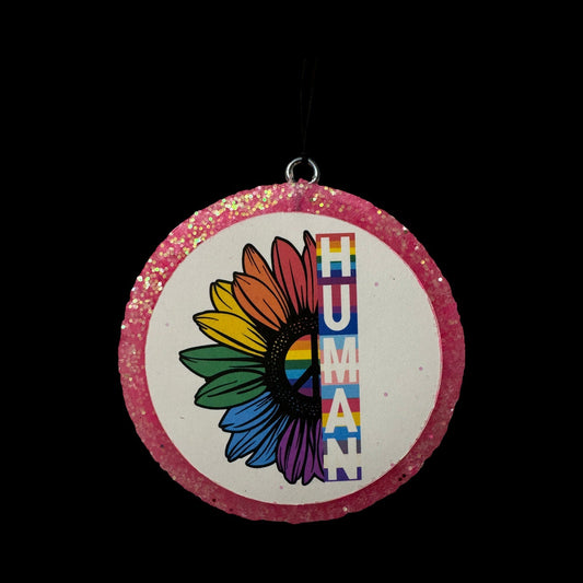 Human “Pride” 4in Circle - Car Freshie My Store