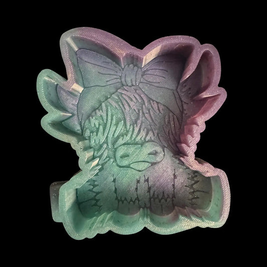 Highland Cow with Bow - Car Freshie Mold My Store
