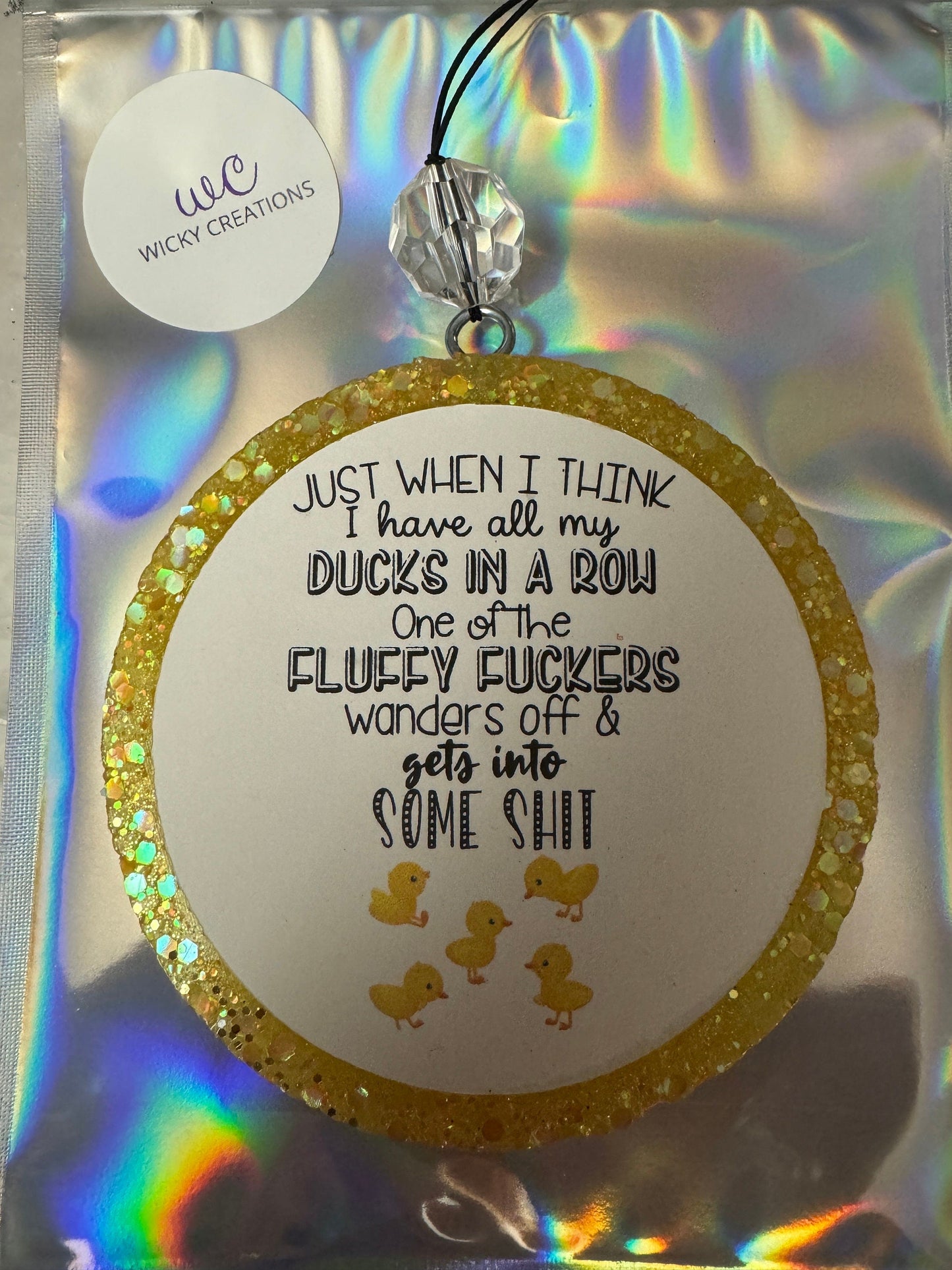 Car Freshie - “Fluffy Ducks” 4” Round My Store