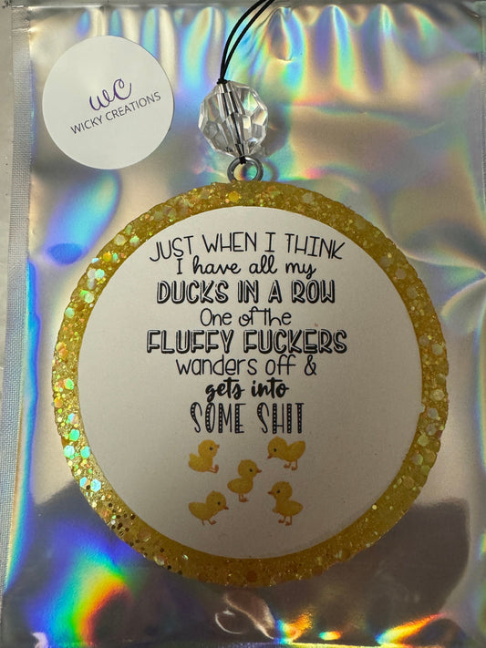 Car Freshie - “Fluffy Ducks” 4” Round My Store