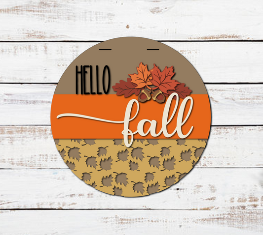 Hello Fall with Leaves and Acorns My Store