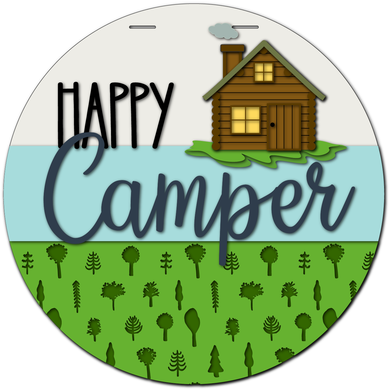Happy Camper Cabin Door Hanger My Store