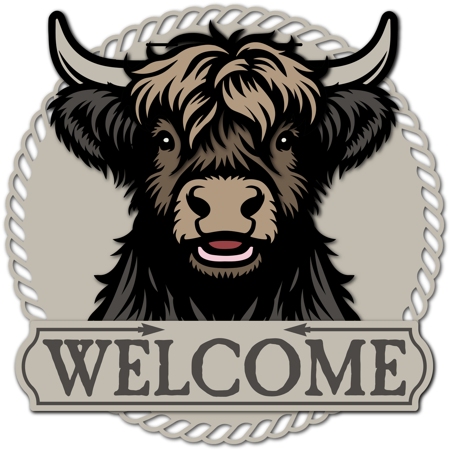 Welcome Highland Cow Door Hanger My Store