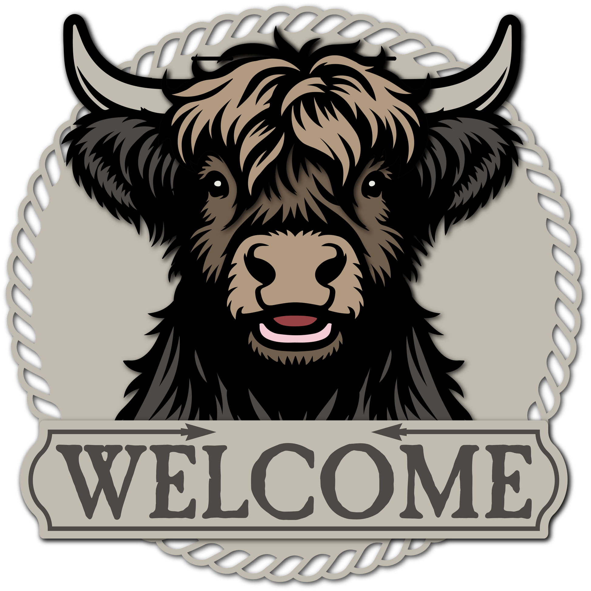 Welcome Highland Cow Door Hanger My Store