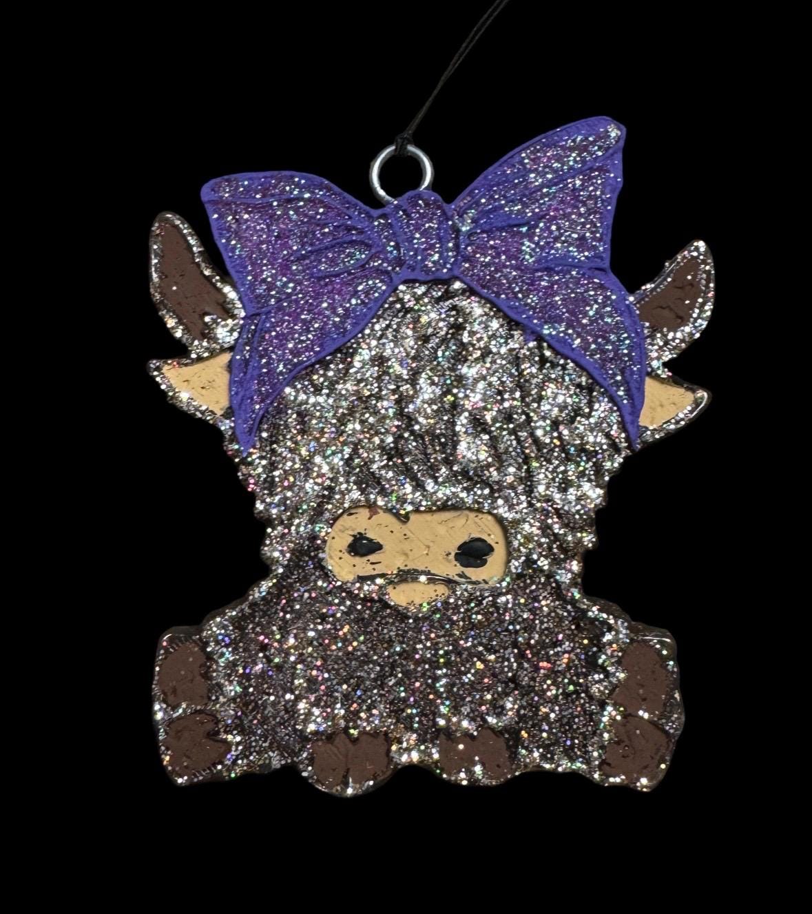 Highland Cow with Bow - Car Freshie My Store